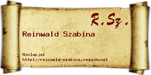 Reinwald Szabina névjegykártya